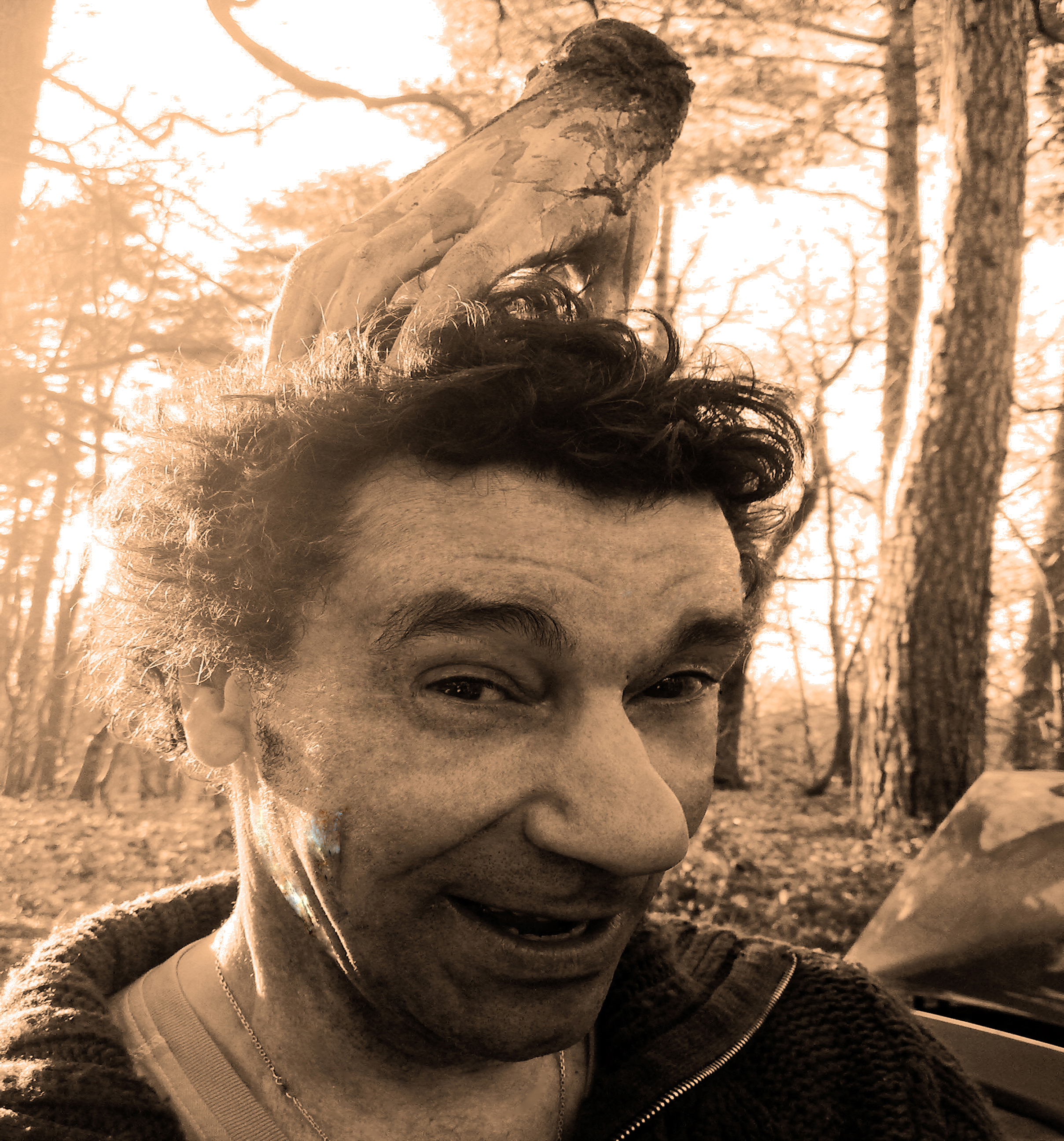 main sur tête retoucheoffi